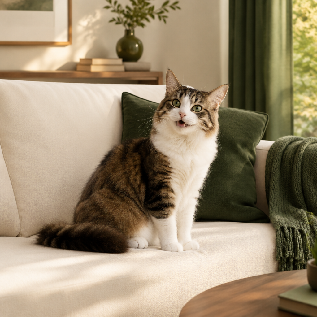 Chat canapé